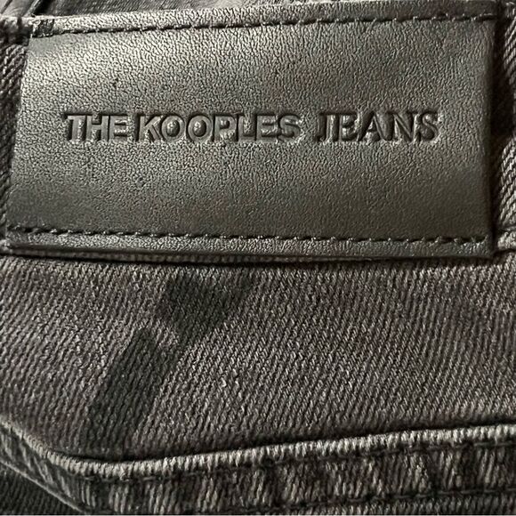 The Kooples Jeans Size 27 Black on Black Zebra Print Lizy Slim Denim - Picture 6 of 13